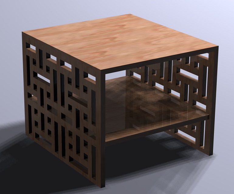 Coffee table sqaure 450 x 450 - magazine shelf